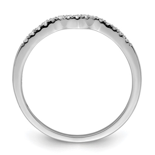 Sterling Silver Rhodium-Plated 0.09ct Diamond Wrap Ring, 1 mm - View 2