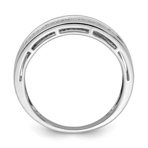Sterling Silver Rhodium-Plated 0.189ct Diamond Women'S Band Ring - View 2