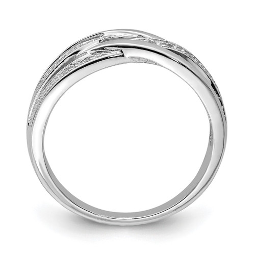 Sterling Silver Rhodium-Plated 0.05ctw Diamond Ring - QR4861