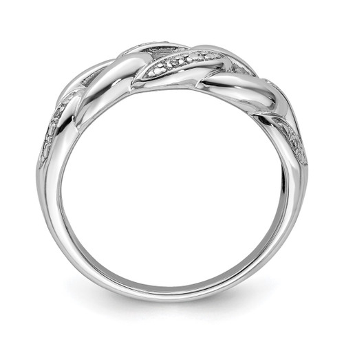 Sterling Silver Rhodium-Plated 0.019ct Diamond Ring - View 2