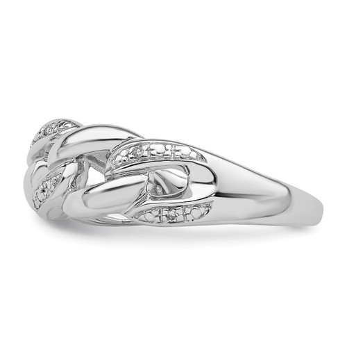 Sterling Silver Rhodium-Plated 0.019ct Diamond Ring - View 3