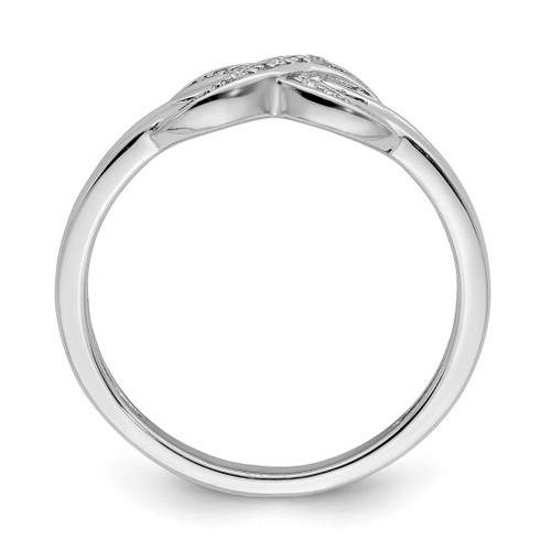 Sterling Silver Rhodium-Plated 0.055ct Diamond Infinity Ring, 2 mm - View 2