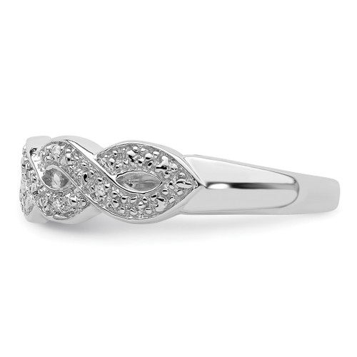 Sterling Silver Rhodium-Plated 0.021ct Diamond Ring - View 3