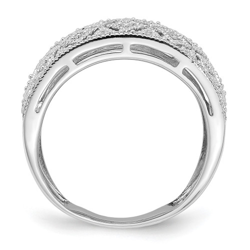 Sterling Silver Rhodium-Plated Fancy 0.34ct Diamond Band Ring - View 2