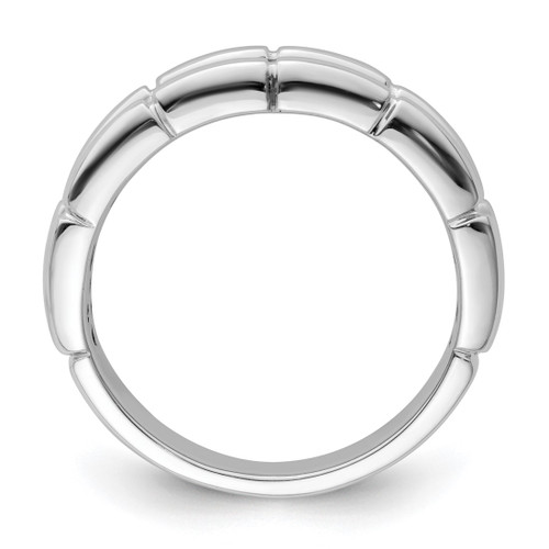 White Night Sterling Silver Rhodium-Plated White and Black 0.14ct Diamond Men'S Ring, 4.9 mm - View 2