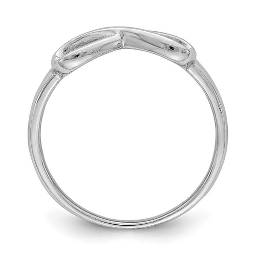 Sterling Silver Rhodium-Plated Infinity Heart Ring, 6 mm - View 2