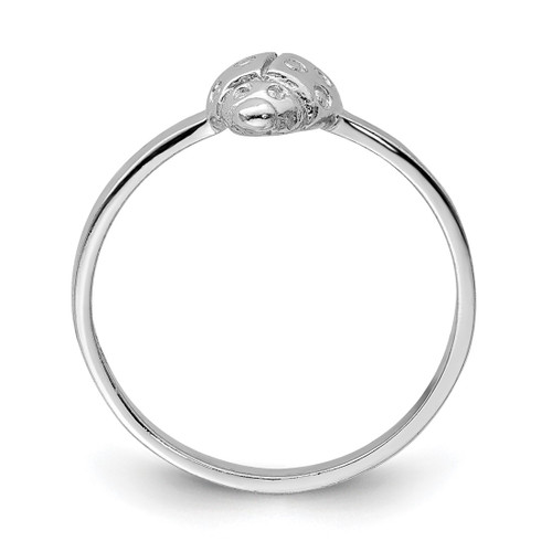 Sterling Silver Rhodium-Plated Polished Ladybug Ring, 1.6 mm - View 2