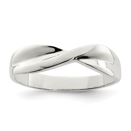 Sterling Silver Polished Twist Ring, 2 mm