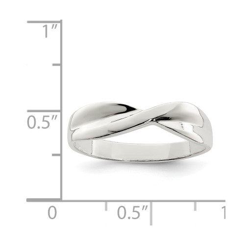 Sterling Silver Polished Twist Ring, 2 mm - View 2
