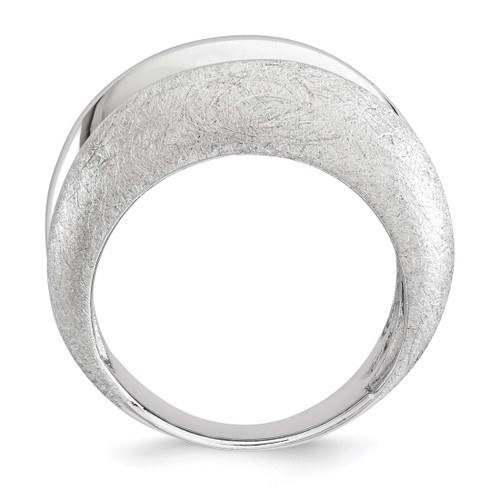 Sterling Silver Polished & Satin Ring - View 2