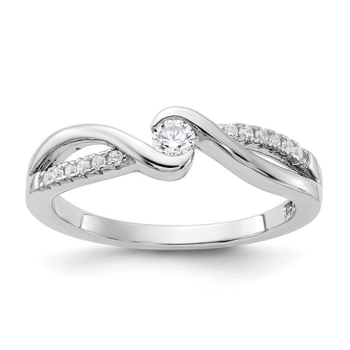 Sterling Silver Rhodium-Plated & Cubic Zirconia Ring - QR6155