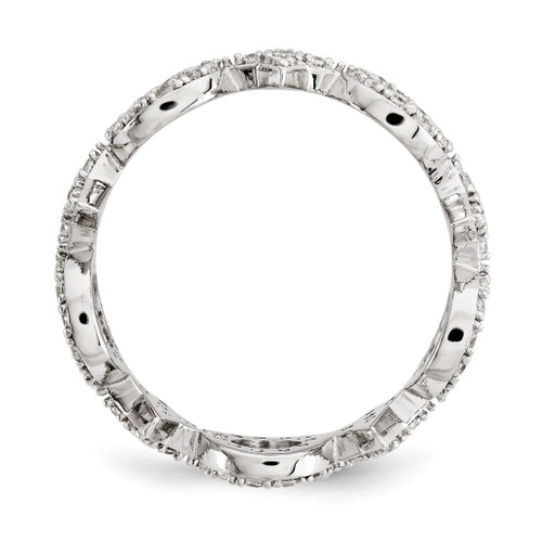 Sterling Silver Cubic Zirconia Ring - QR6263 - View 2