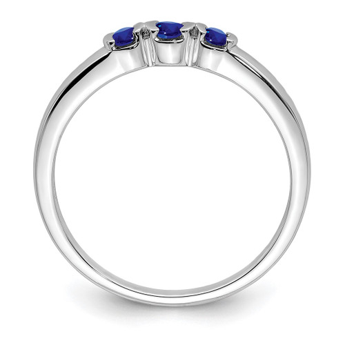 Sterling Silver Rhodium-Plated Polished Sapphire Ring - View 2