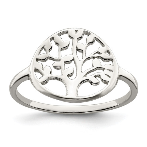 Sterling Silver Polished Tree Ring, 1.5 mm, Flat