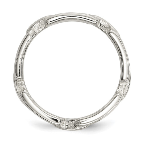 Sterling Silver Polished Fancy Link Ring, 5 mm, Flat - View 2