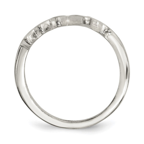 Sterling Silver Polished Fancy Heartbeat Ring, 1.75 mm, Flat - View 2
