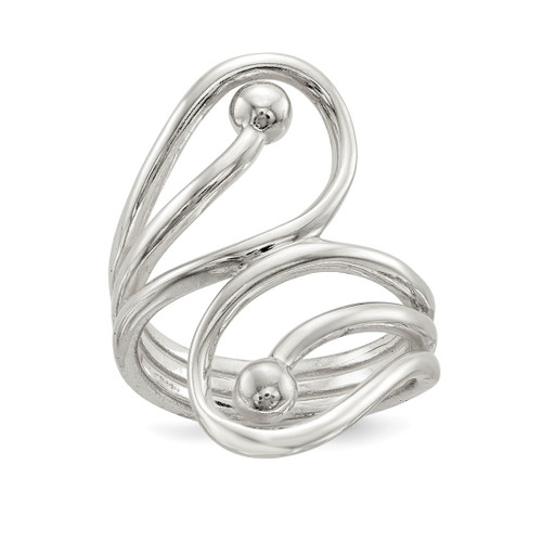 Sterling Silver Polished Fancy Swirl Ring, Flat