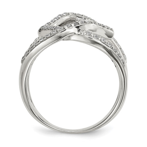 Sterling Silver Cubic Zirconia Ring, Polished, 16.85 mm Top Length - View 2