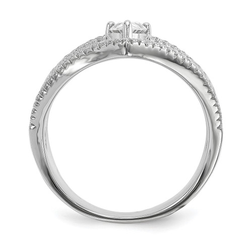 Pure Fire Sterling Silver Rhodium-Plated Cubic Zirconia Ring - View 2
