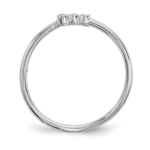 Sterling Silver Rhodium-Plated Cubic Zirconia Adjustable Ring, 1.22 mm - View 2