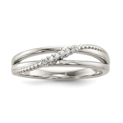 Sterling Silver Cubic Zirconia Ring, Polished - QR6723