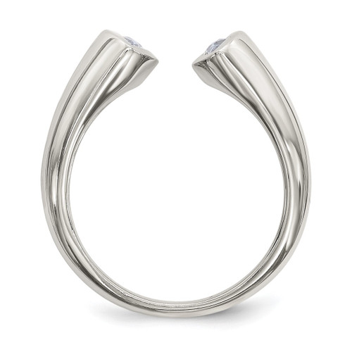 Sterling Silver Cubic Zirconia Ring, Polished - QR6767 - View 2