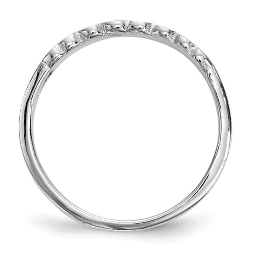 Sterling Silver Rhodium-Plated Children'S Enameled Hearts Ring, 1.75 mm - View 2