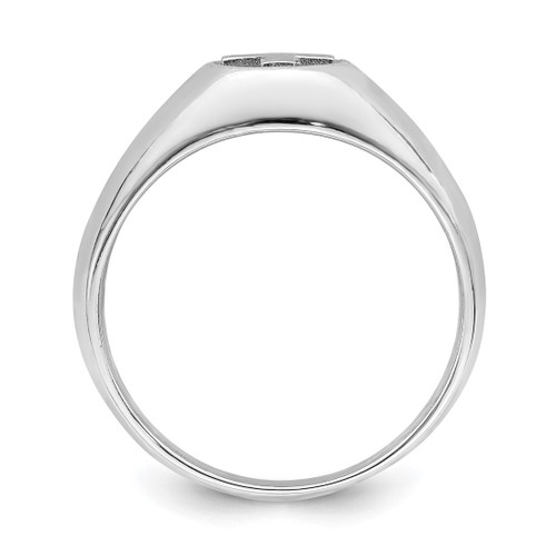 Sterling Silver Rhodium-Plated & Antiqued Cross Ring - View 2