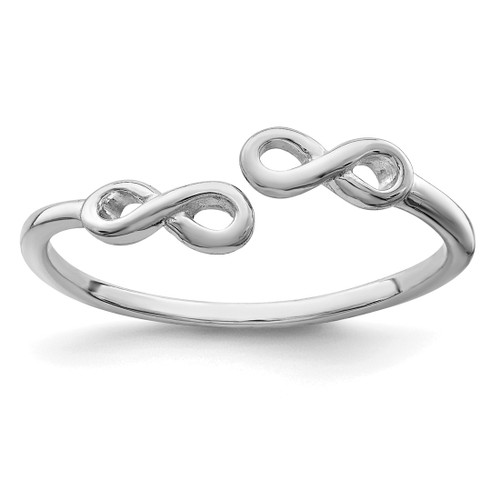 Sterling Silver Rhodium-Plated Infinity Ring, 1.17 mm