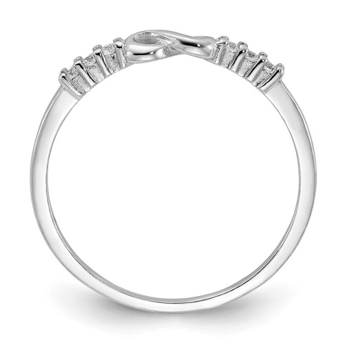 Sterling Silver Rhodium-Plated Cubic Zirconia Infinity Ring, 1 mm - View 2