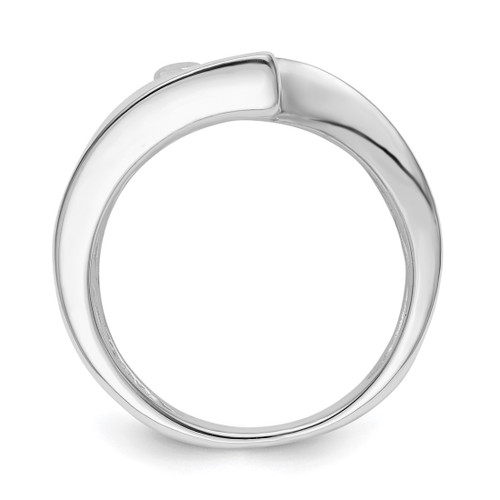 Rhodium-Plated Sterling Silver Polished Ring - View 2