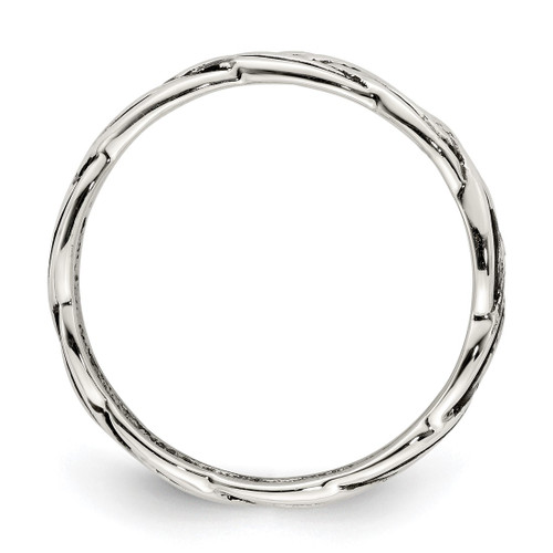 Sterling Silver Antiqued Celtic Band Ring, 4.8 mm - View 2