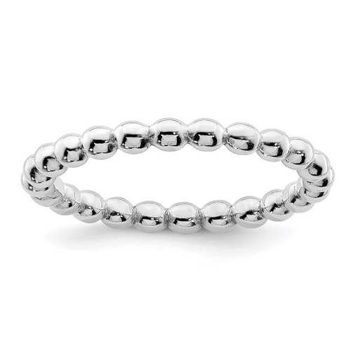 Sterling Silver Rhodium-Plated Ring, 2.4 mm