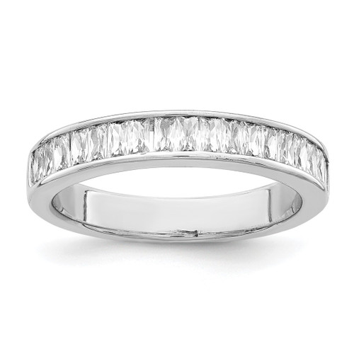 Sterling Silver Rhodium-Plated Cubic Zirconia Ring, 3.89 mm
