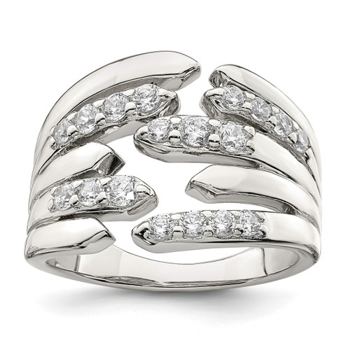 Sterling Silver Cubic Zirconia Fancy Band Ring