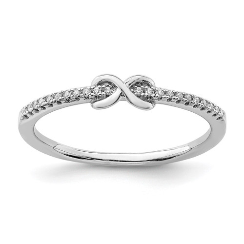 Sterling Silver Rhodium-Plated Cubic Zirconia Infinity Ring, 1.4 mm
