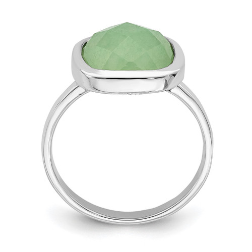 Sterling Silver Rhodium-Plated Green Cubic Zirconia Ring, 2 mm - View 2