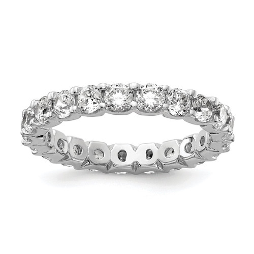 Sterling Shimmer Sterling Silver Rhodium-Plated 3 mm Cubic Zirconia 20 Stone Eternity Band