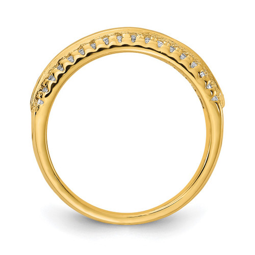 Prizma Sterling Silver Gold-Tone 14K Flash Gold and Silver-Tone Channel-Set Colorful and White Cubic Zirconia Ring, 3.23 mm - View 2