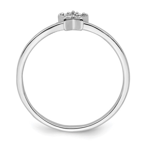 Sterling Silver Rhodium-Plated Cubic Zirconia Star Ring - View 2