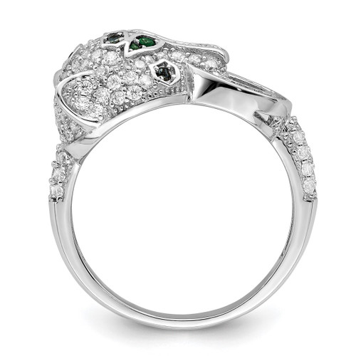 Sterling Silver Rhodium-Plated Polished Cubic Zirconia Cheetah Ring, 2.5 mm - View 2