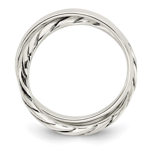 Sterling Silver Polished & Twisted Intertwined Rings, 2.8 mm - View 2