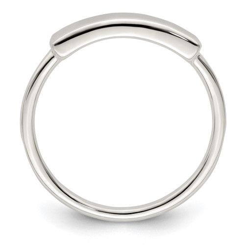 Sterling Silver Polished Engraveable Top Ring, 1.36 mm - View 2
