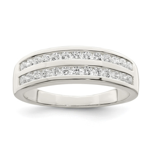 Sterling Silver Cubic Zirconia Ring, Polished, Round