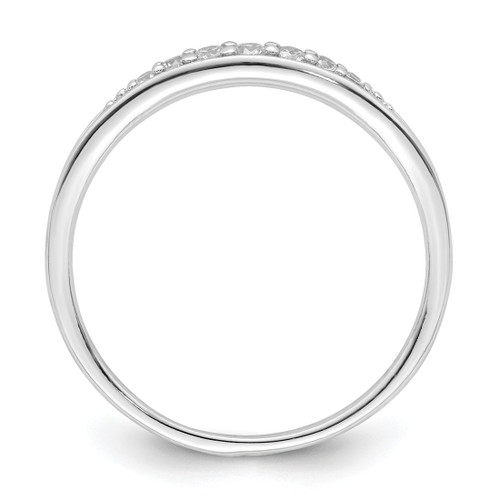 Sterling Silver Rhodium-Plated Polished Cubic Zirconia Ring, 3.22 mm Top Length, 14.15 mm Top Width - View 2