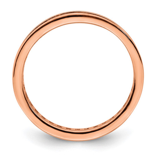 Sterling Silver Polished Rose Gold-Tone Channel Set Cubic Zirconia Band Ring, 3.2 mm - View 2