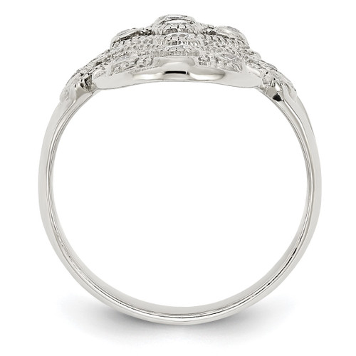 Sterling Silver Polished Fancy Cubic Zirconia Ring - View 2