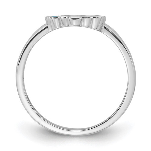 Sterling Silver Rhodium-Plated Multi-Color Enameled Rainbow Children'S Ring, 1.8 mm - View 2