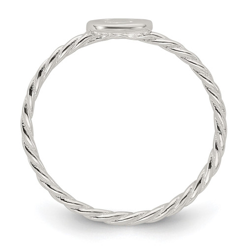Sterling Silver Polished Smiley Face Twisted Ring, 1.4 mm - View 2