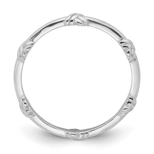 Sterling Silver Rhodium-Plated Knot Ring, 3.1 mm - View 2